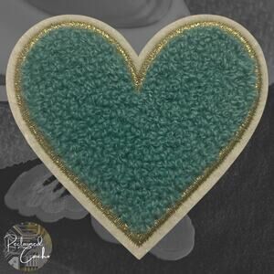 Heart in Blue Iron On Patch